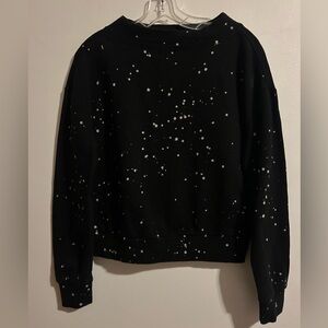 Pilcro by Anthropologie Letterpress Elayna black motif speckled sweatshirt